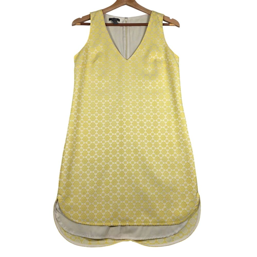 Muse Yellow Embroidered Sleeveless Shift Dress